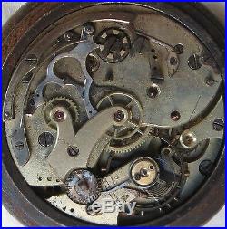 XFine Chronograph Chronometer Pocket Watch open face gun case 54,5 mm. In diam