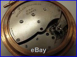 XXXL-Size 37- WALTHAM 8 day Pocket Watch. MASSIVE SIZE and HEAVY Brass Case