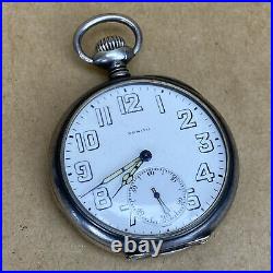 Zenith Corps Of Engineers 1918 WWI 0.900 Silver Cased Pocket Watch
