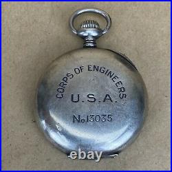 Zenith Corps Of Engineers 1918 WWI 0.900 Silver Cased Pocket Watch