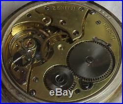 Zenith Pocket Watch Silver Case Open Face 49 mm. In diameter enamel dial