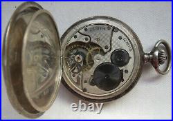 Zenith pocket watch siver hunter case load manual run but need service