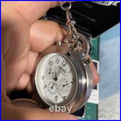 Zippo Pocket Watch Rare Chronograph Wallet Chain With Case Vintage